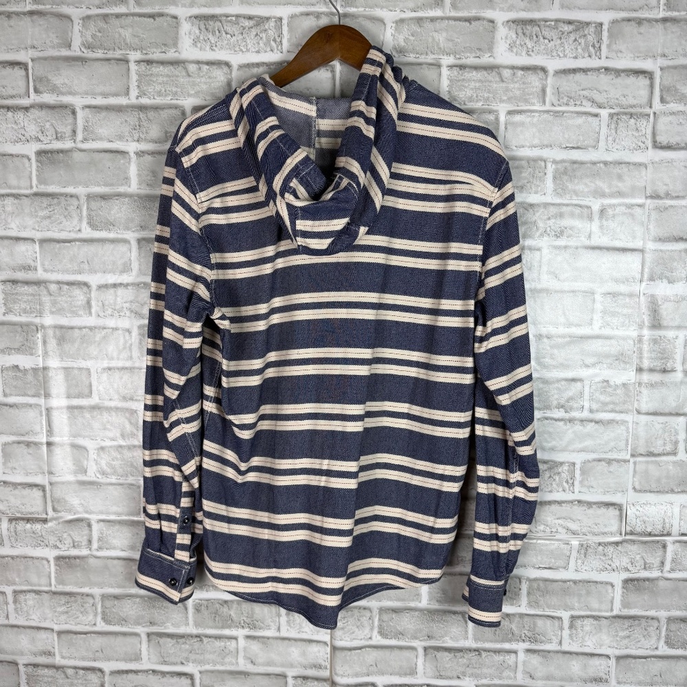 Johnnie-O Surf Flannel Horizon Blue Pullover Active Hull Hoodie Mens Medium - Picture 5 of 9